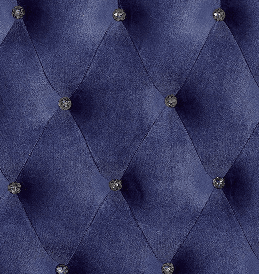 Alzir Glam Style Queen Size Platform Bed in Blue