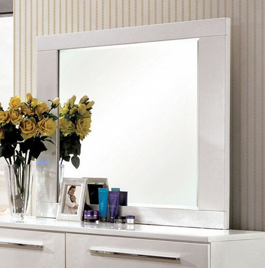 Clementine Glossy White & Chrome Dresser