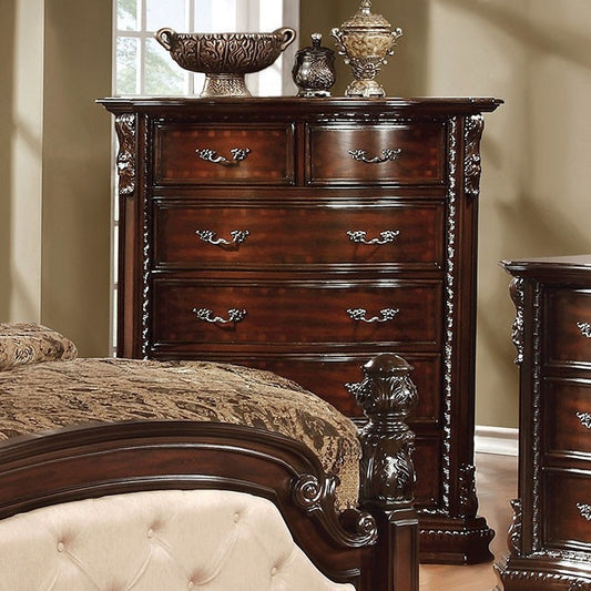 Bellefonte Collection Brown Cherry Finish 6 Drawer Chest
