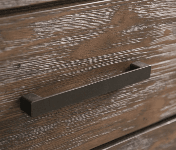 Rexburg Wire-Brushed Rustic Brown Dresser w- Bronze Handle