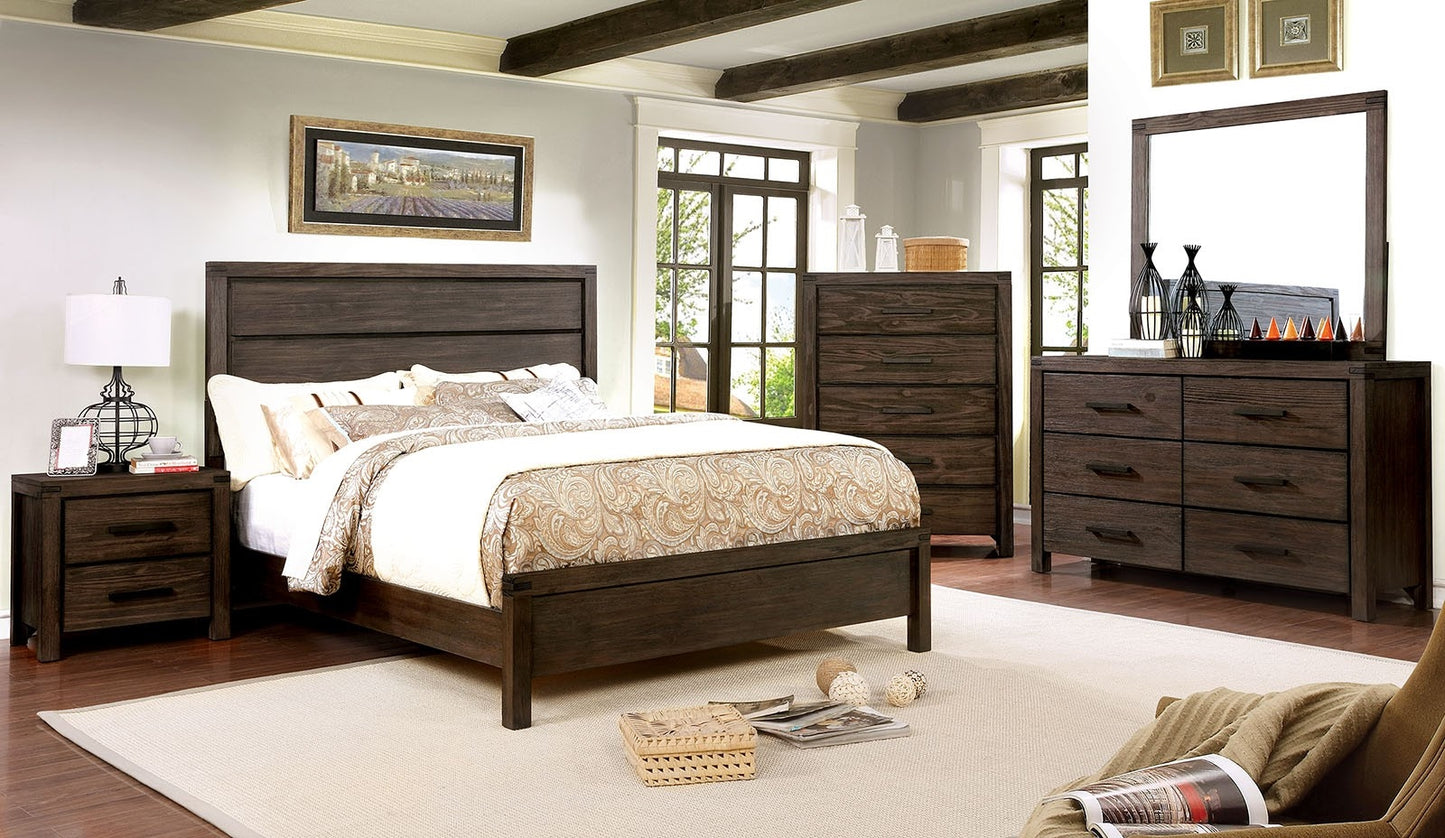 Rexburg Wire-Brushed Rustic Brown Twin Panel Bed