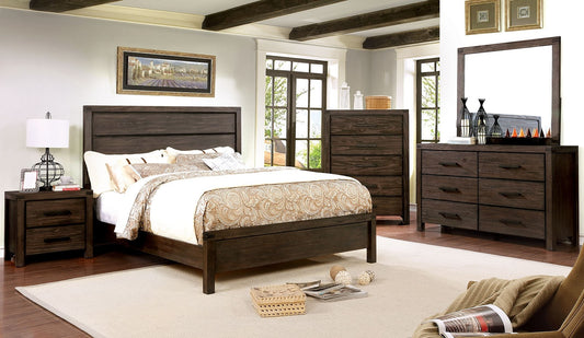 Rexburg Wire-Brushed Rustic Brown Twin Panel Bed