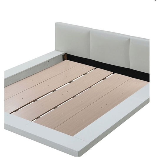 Christie Modern White Low Profile Queen Platform Bed