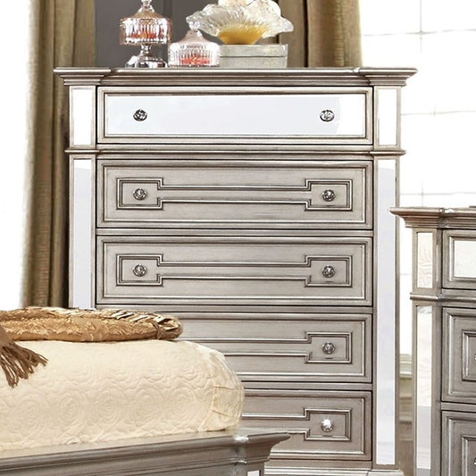 Salamanca Collection Silver Finish Mirrored Chest
