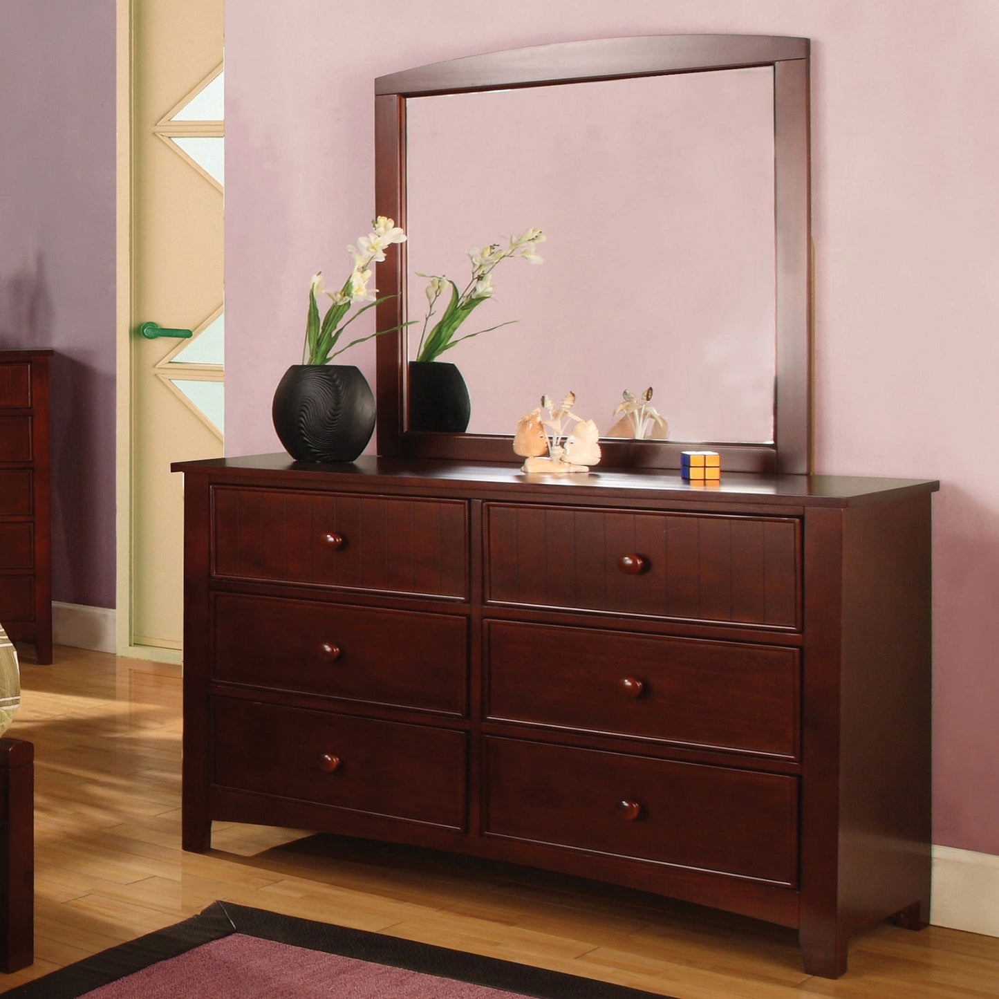 Omnus Cherry Finish 6-Drawer Youth Dresser