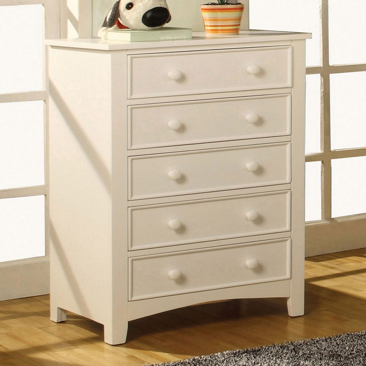 Omnus White Finish 5-Drawer Youth Chest