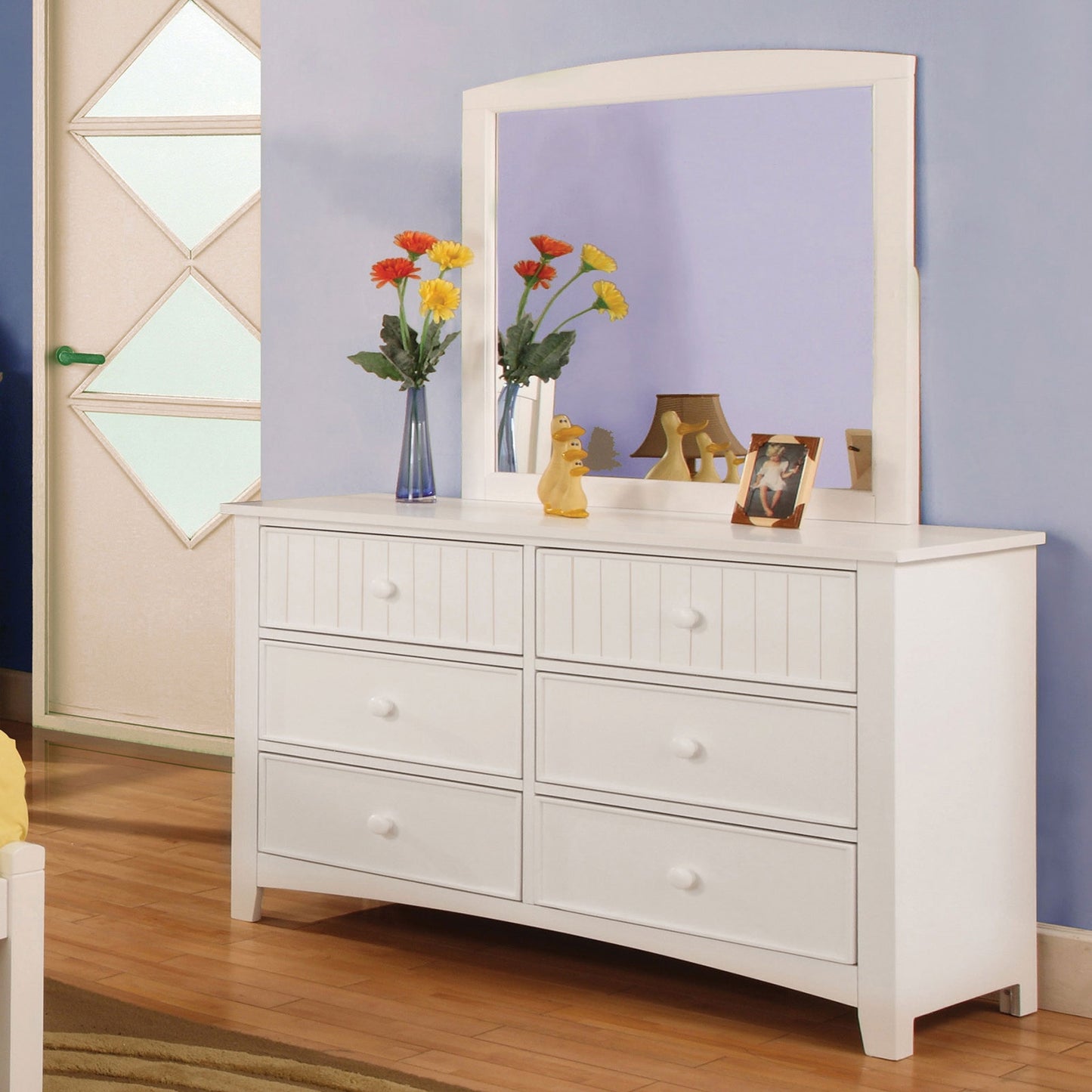 Omnus White Finish 6-Drawer Youth Dresser