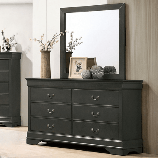 Marx Louis Philippe 6 Drawer Dresser in Gray
