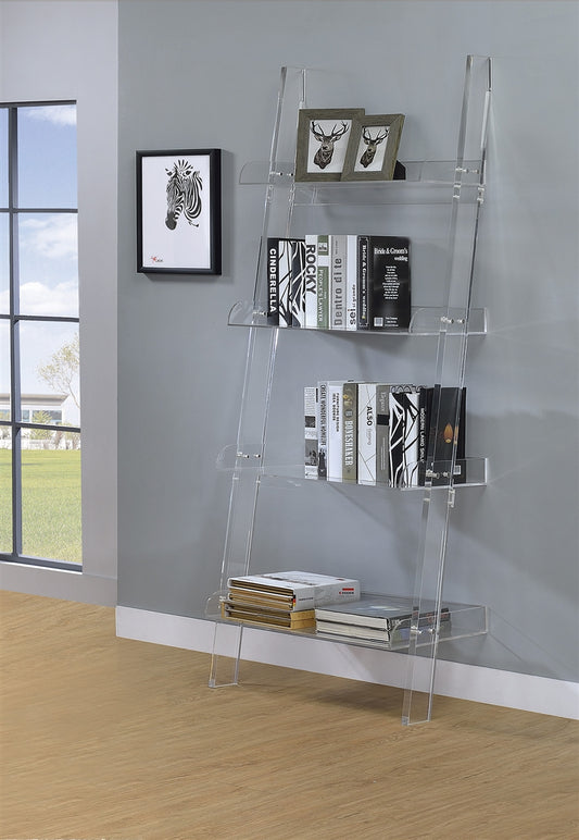 Xavier Clear Acrylic Ladder Bookcase 72"