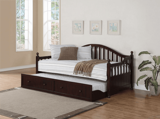 Dora Traditional Cappuccino Finish Twin Daybed w- Trundle
