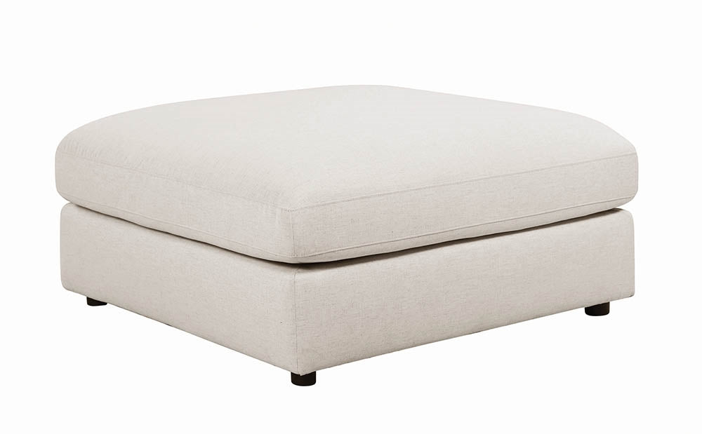 Delois Beige Linen Ottoman