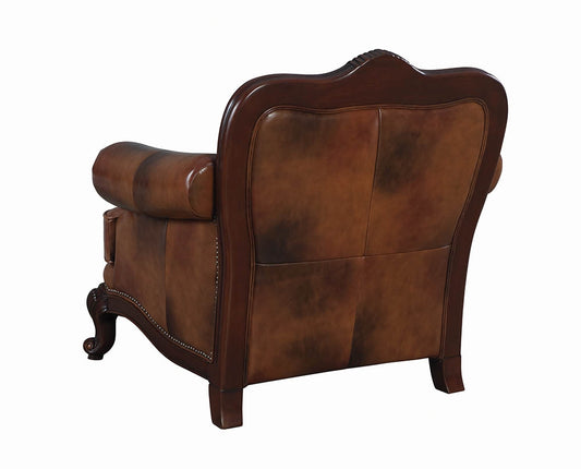 Marlo Traditional Tri-Tone Leather Chair