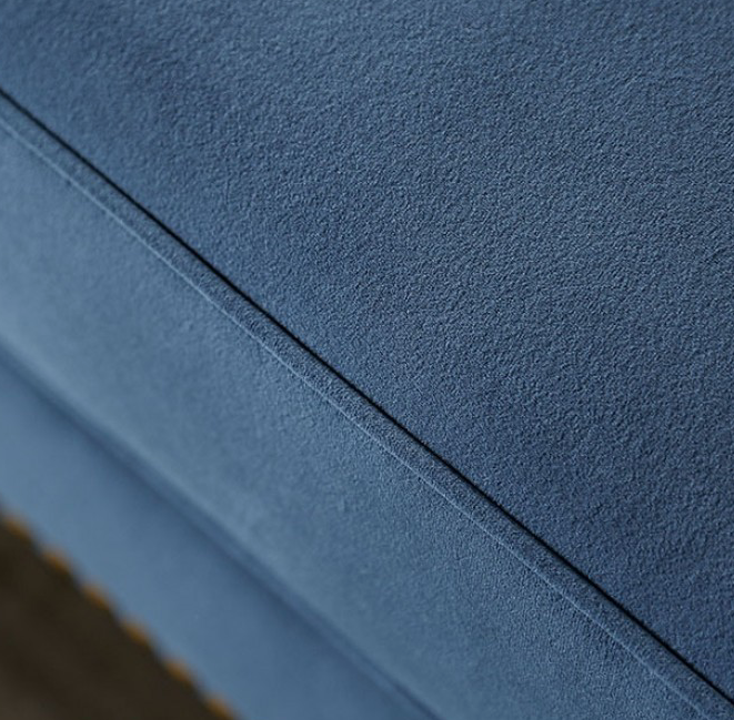 Martinique Blue Velvet Camel Back Sofa - Furniture of America SM2230