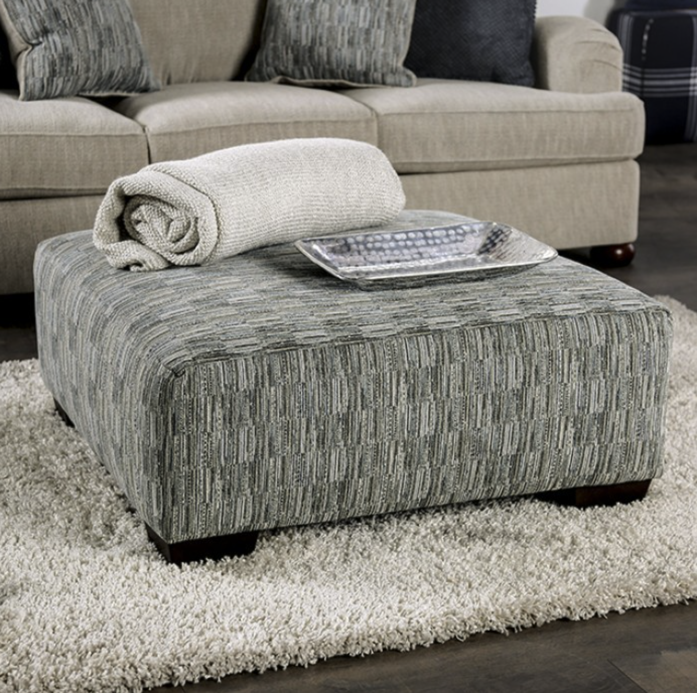 Chenille ottoman online