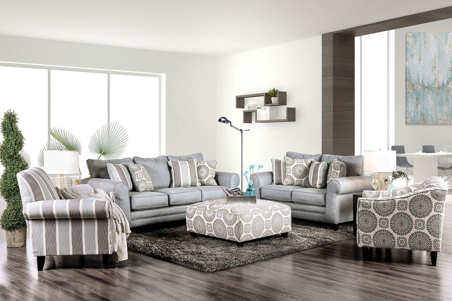 Misty Transitional Sofa & Loveseat Set