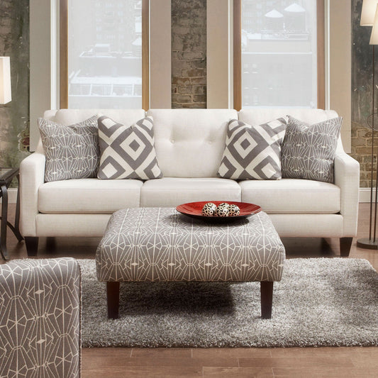 Parker Ivory Upholstered Linen Sofa