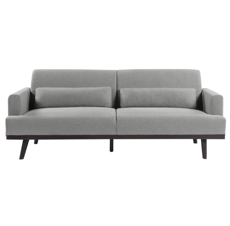 Blake Upholstered Sofa with Track Arms Sharkskin and Dark Brown