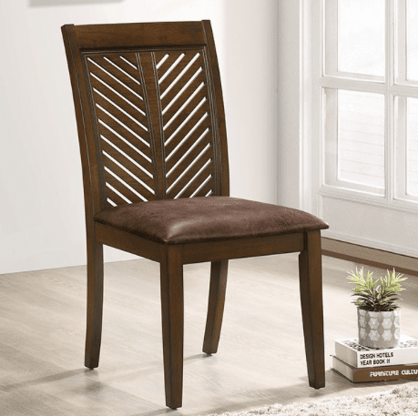 Garnet 5-Piece Dining Set with Chevron Top - Walnut