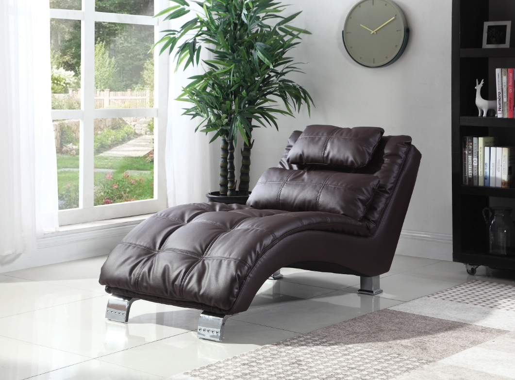 Dark brown chaise lounge deals