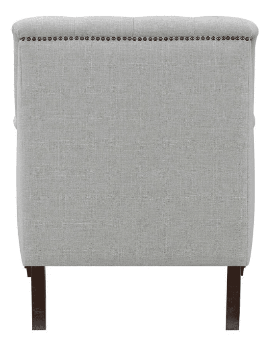 Avonlea Light Gray Linen Tufted Chair w- Nailhead Trim
