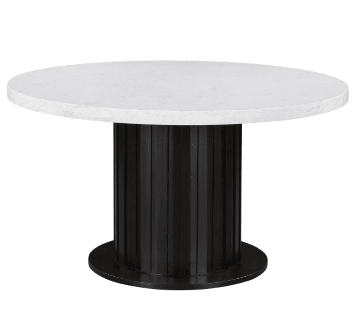 Sherry 5-piece Round Dining Set with Grey Fabric Chairs