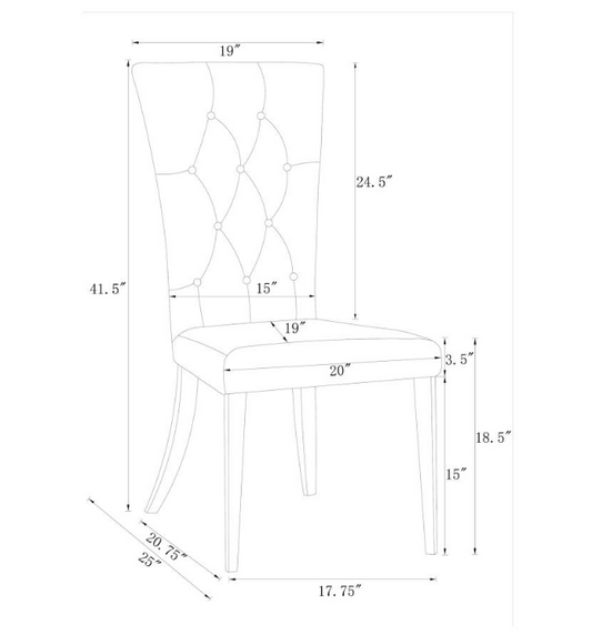 Kerwin Tufted Upholstered Side Chair Set Of 2 White And Chrome