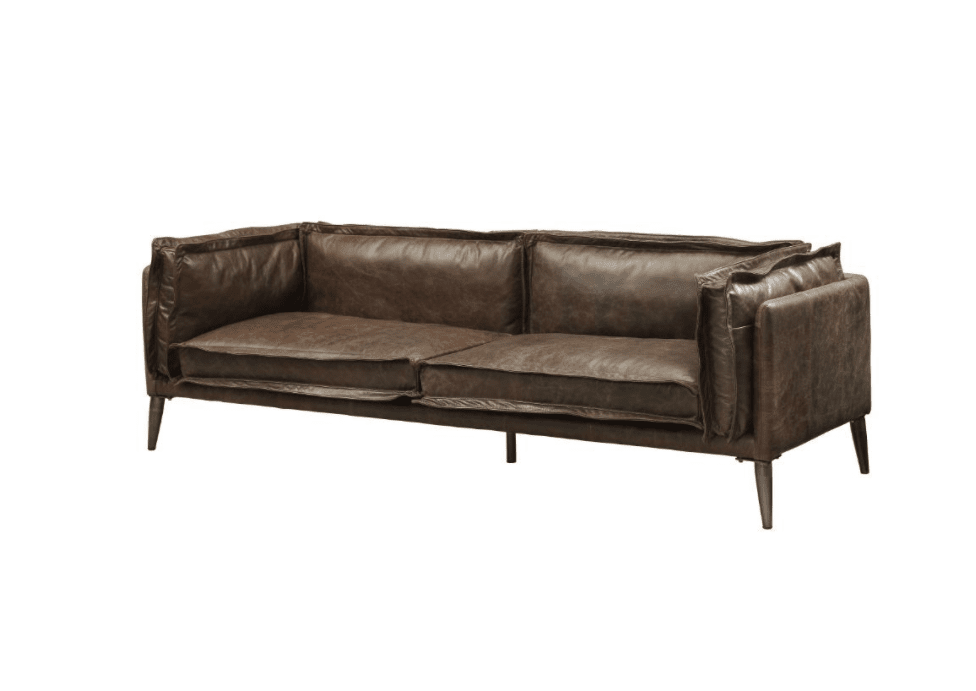 Porchester Leather Sofa in Distressed Chocolate - ACME 52480
