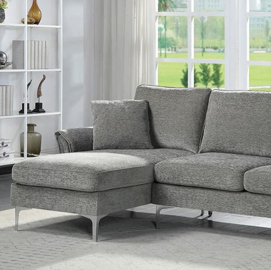 Cirebon Contemporary Sectional in Gray Chenille