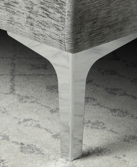 Cirebon Contemporary Sectional in Gray Chenille