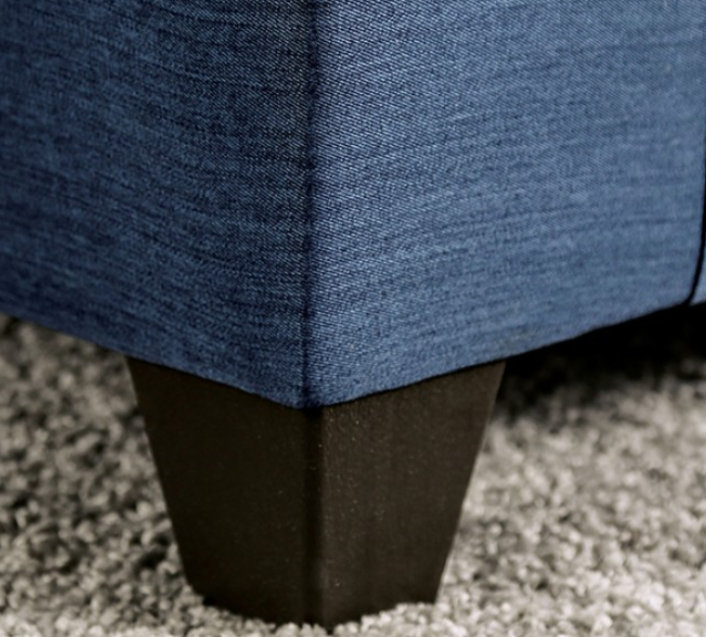 Bayswater Contemporary Sectional in Navy Blue Denim-Like Upholstery