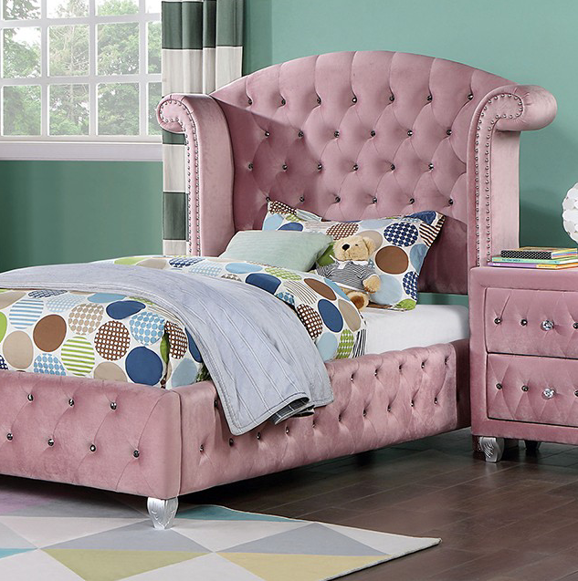 Girls crushed discount velvet bed