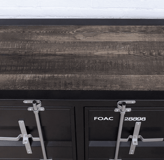 Dipiloh Industrial Bookcase with Storage & Ladder