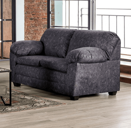 Keswick Contemporary Charcoal Pillow Arm Sofa - Furniture of America