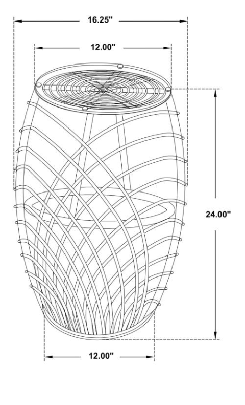 Dahlia Natural Woven Rattan Coffee Table with Glass Top