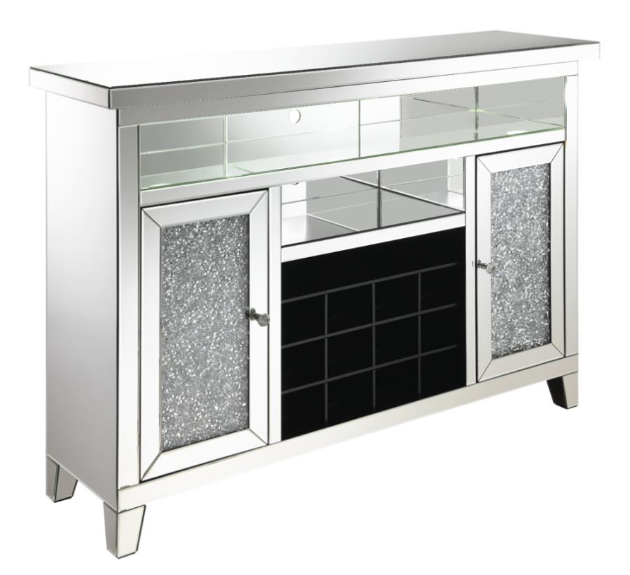 Melinda 2-Door Wine Cabinet with Lighting Mirror