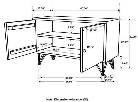 Macon 2-door Accent Cabinet Sheesham Grey