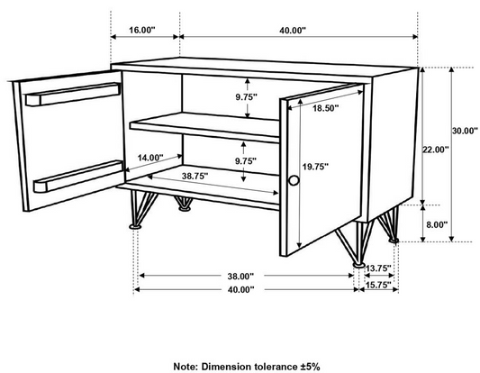 Maille 2-door Accent Cabinet White Washed