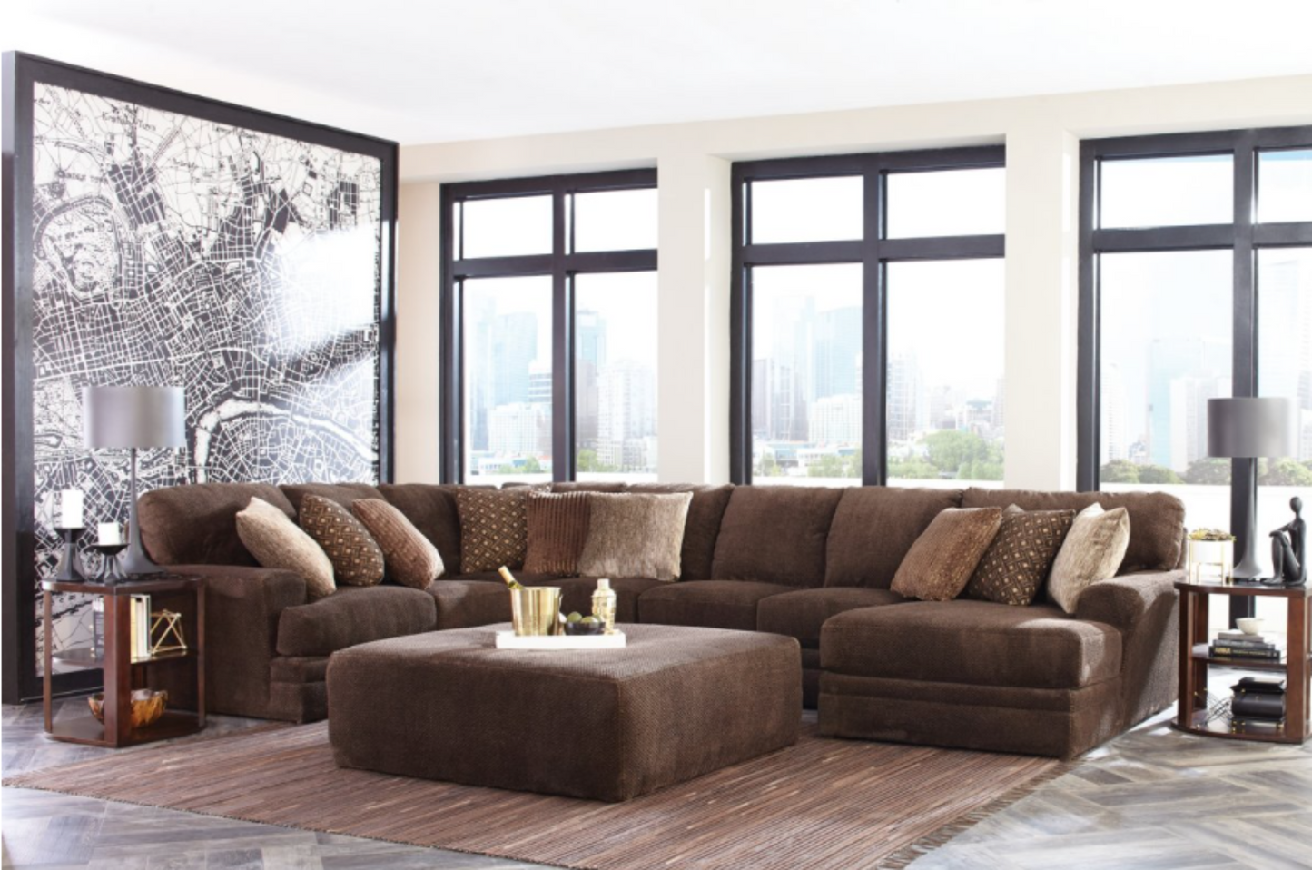 4376 Mammoth Chocolate Sectional - Jackson Catnapper