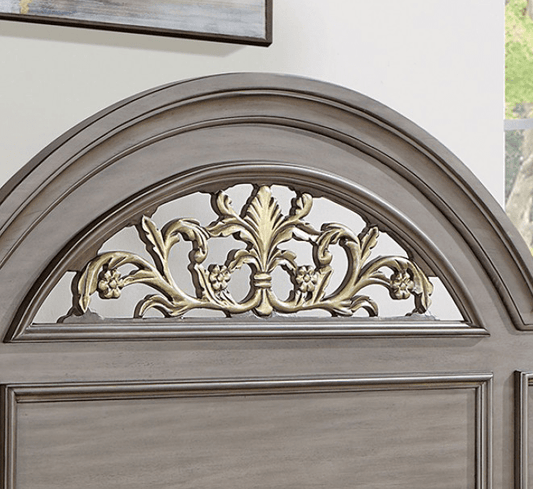 Syracuse Traditional Gray Finish King Poster Bed