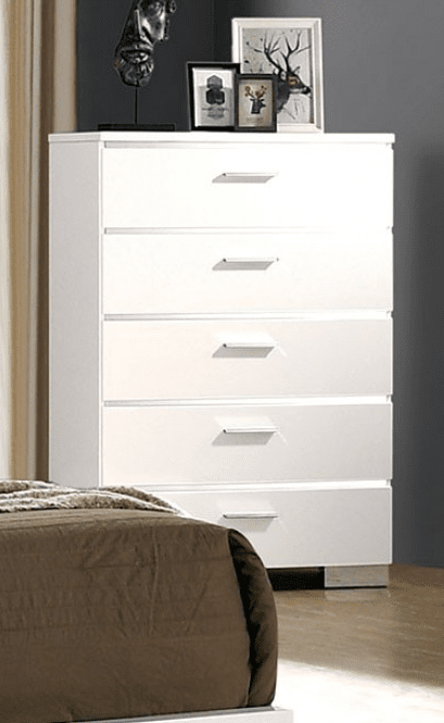 Carlie White High Gloss Bedroom Collection - Queen