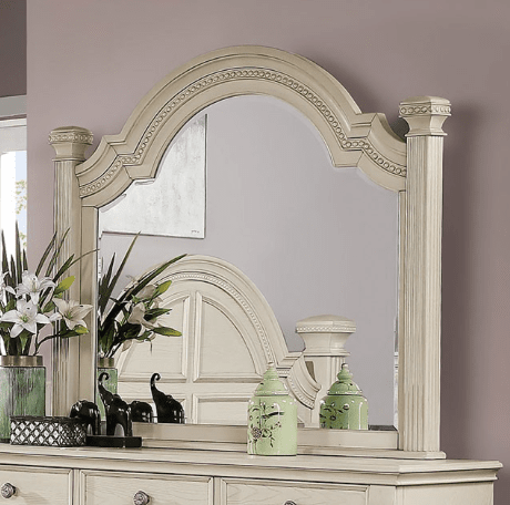 Furniture of America Pamphilos Antique White Mirror Furniture of America Pamphilos Antique White Mirror