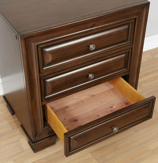 Brandt Traditional Storage Bed in Brown Cherry - King