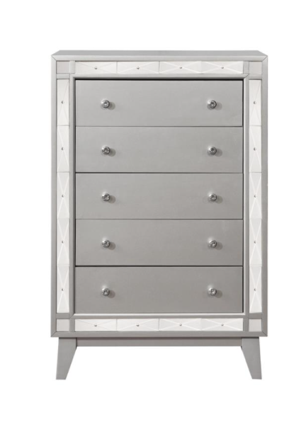 Camille 72" Button Tufted Bed in Gray - King