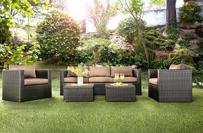 Olina 5 Piece Wicker Patio Conversation Set