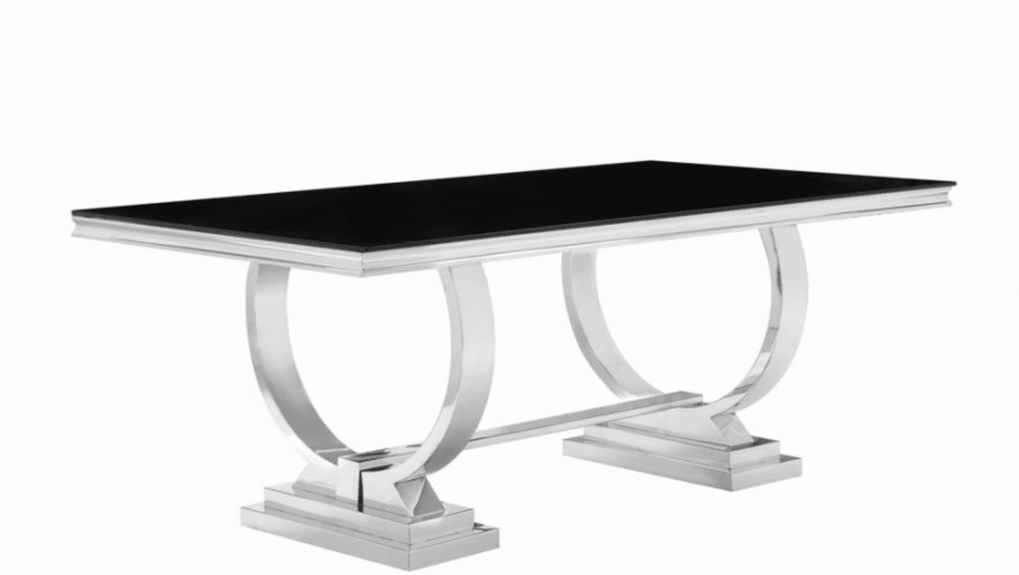 Antoine Rectangular Dining Set Chrome