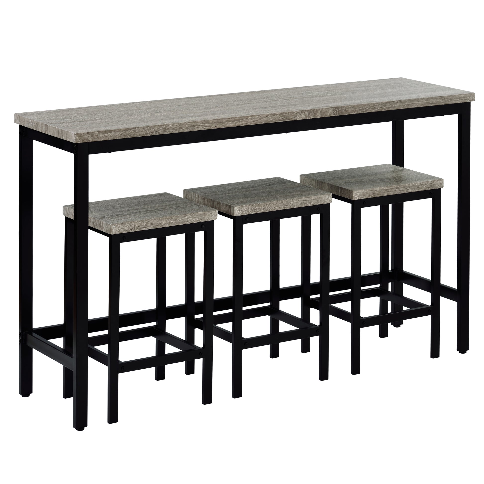 TOPMAX Counter Height Extra Long Dining Table Set with 3 Stools