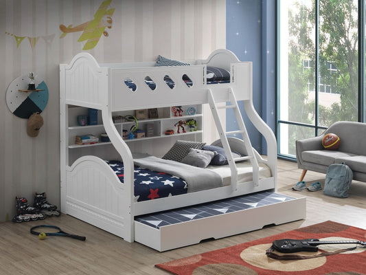 ACME Grover Twin/Full Bunk Bed w/Storage, White 38160