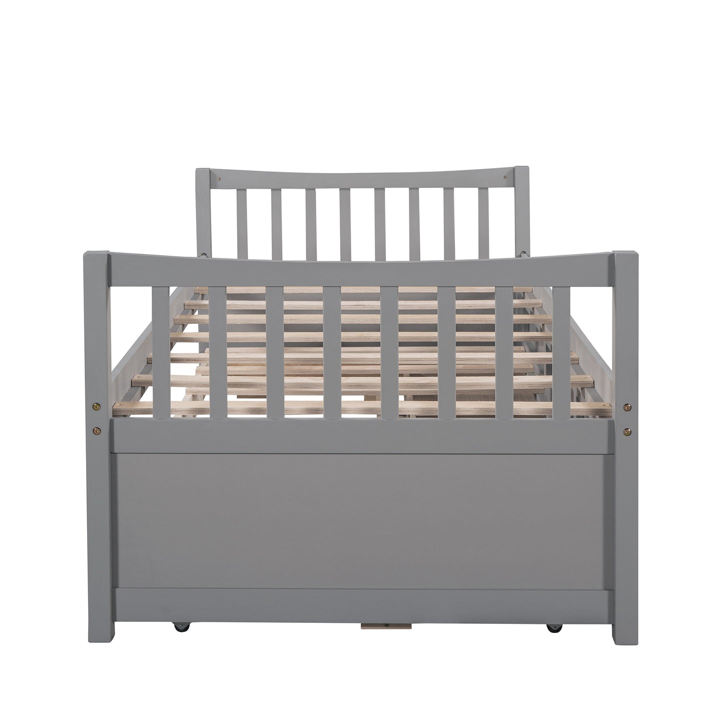 Homey Life Twin Daybed with Trundle & Storage - Gray
