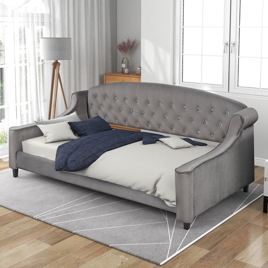 Modern Gray Twin Size Upholstered Daybed