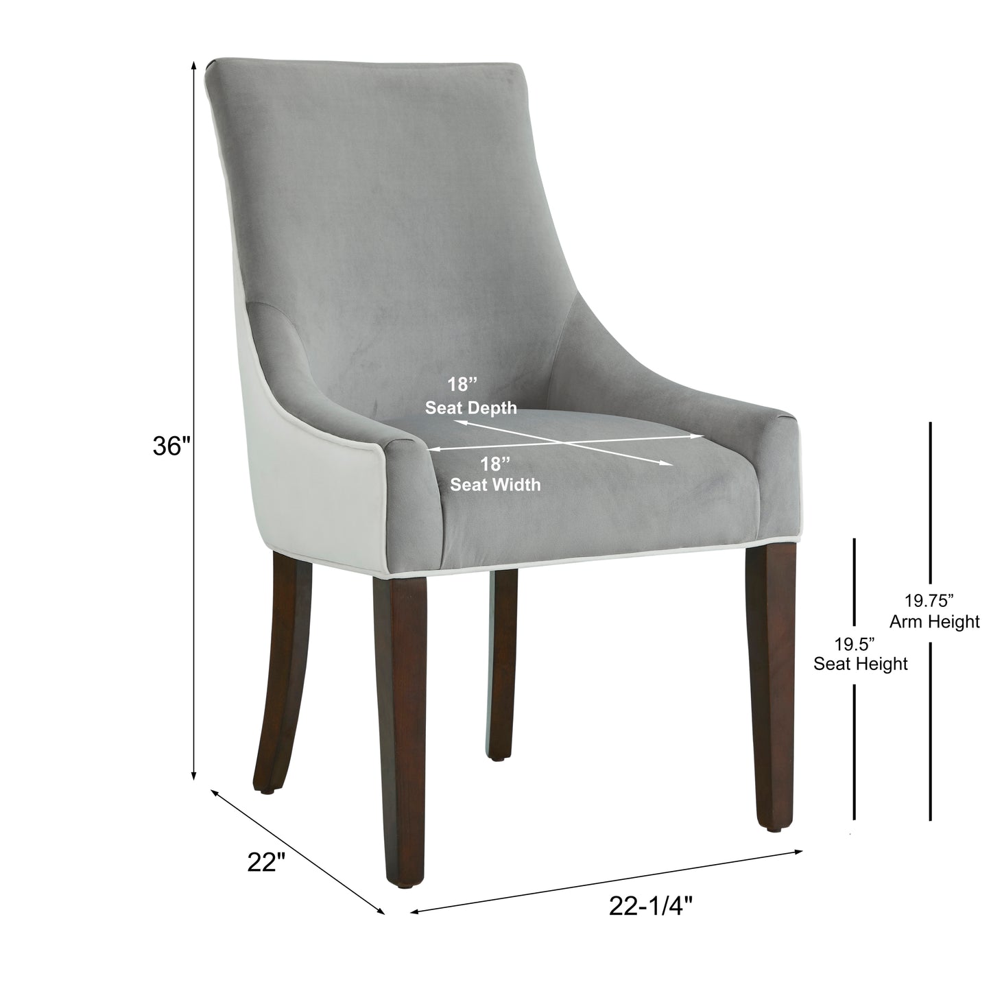 Jackson Designer Upholstered Dining Chair -Smoke